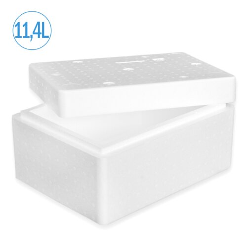 Boîte isotherme en polystyrène 11,4 litres glacière récipient d’expédition pour aliments, boissons, médicaments - polystyrène en EPS - boîte isolante réutilisable