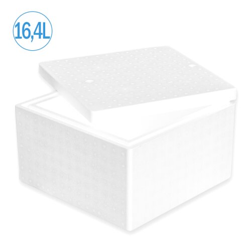 Boîte isotherme en polystyrène 16,4 litres glacière récipient d’expédition pour aliments, boissons, médicaments - polystyrène en EPS - boîte isolante réutilisable